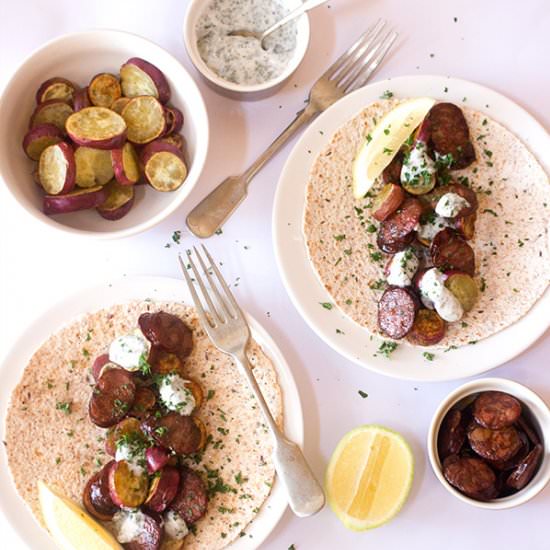 Chorizo & Sweet Potato Wraps - Recipe photo by Aninas Recipes