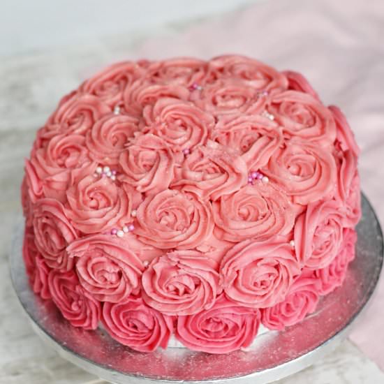 Tutorial – Rose Swirl Cake - Recipe photo by GoodFoodShared