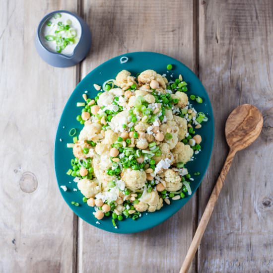 Roasted Cauliflower and Green Peas - Recipe photo by tassedamour