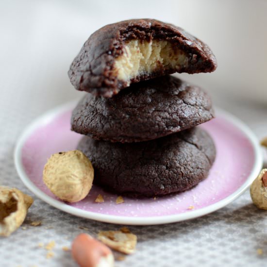 Vegane Erdnussbutter-Schoko-Kissen - Recipe photo by vegancrossroads