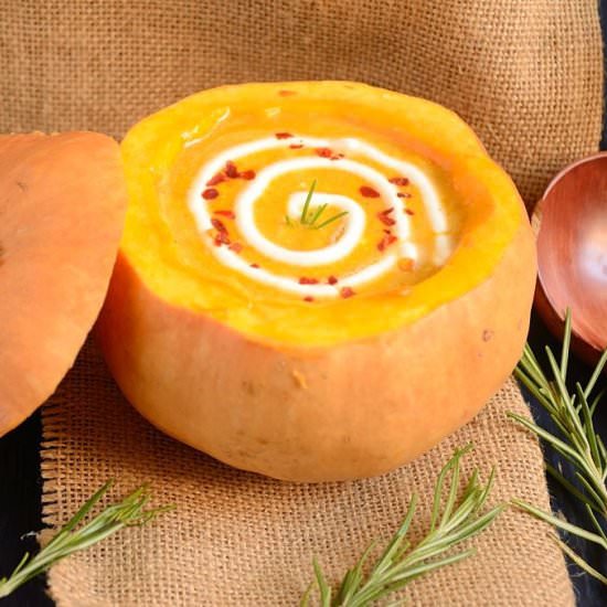 Spiced Roasted Pumpkin Soup - Recipe photo by currytrail