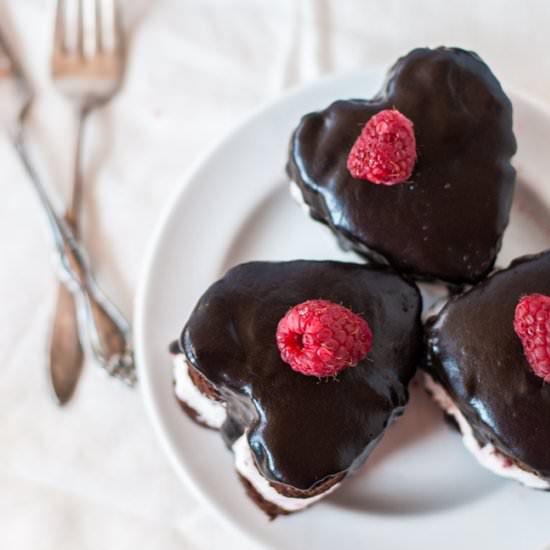 Choc Cake w Raspberry Whipped Cream - Recipe photo by cookienameddesire