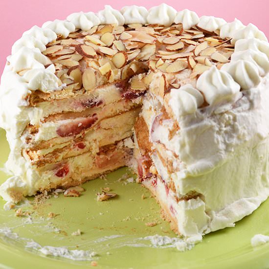 Frozen Strawberry Cream Torte - Recipe photo by ImPECKable Eats