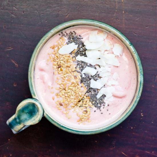 Pink Cashew Cream Smoothie - Recipe photo by LoveandZest