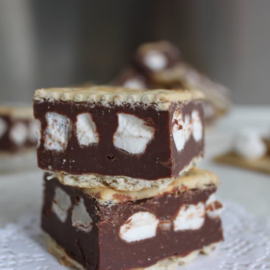 Saltine S'mores Fudge Sandwich - Recipe photo by AndrestheHomeBaker