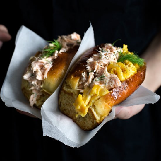 Salmon breakfast rolls - Recipe photo by Mandy Lee @ Lady and Pups