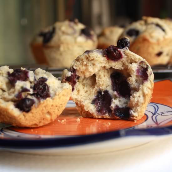 Blueberry Muffins - Recipe photo by The Desserted Girl