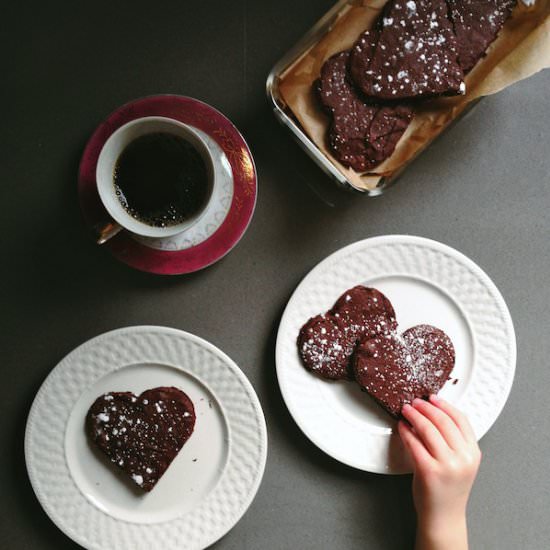 Heart-Shaped Brownie Cookies - Recipe photo by FeedMeDearly