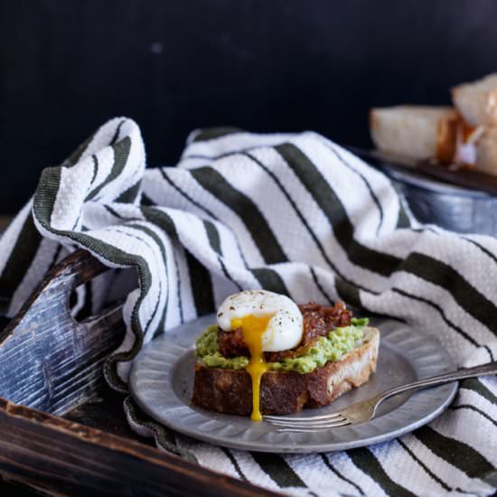 Bacon Jam + Egg Avocado Toast - Recipe photo by sharedappetite