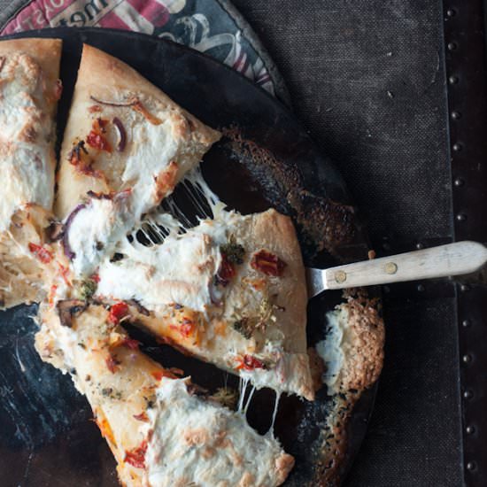 Broccoli Chicken Alfredo Pizza - Recipe photo by foodsofourlives