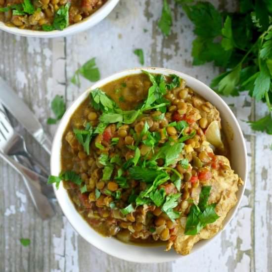 Crock Pot Chicken and Lentil Curry - Recipe photo by healthyrecipeecstasy