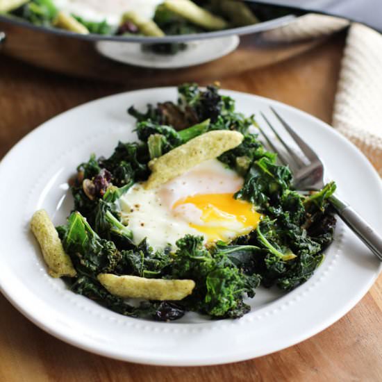 Fried Eggs and Kale - Recipe photo by Julies Jazz