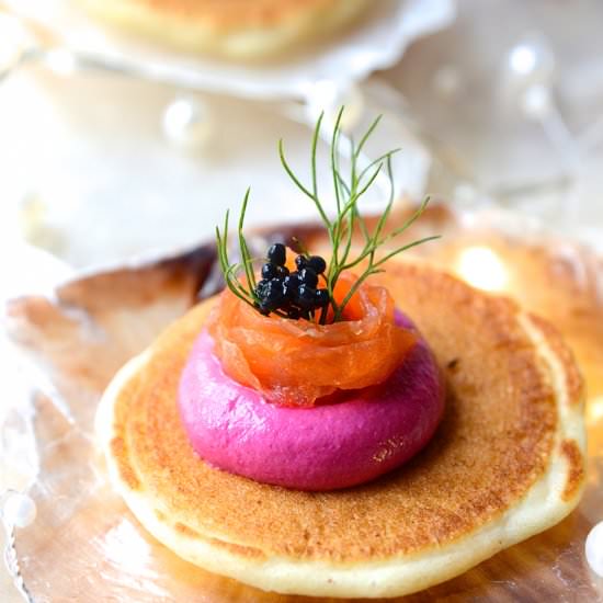 Buckwheat blinis with salmon - Recipe photo by Bibbyskitchenat36