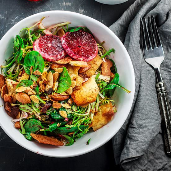 Frisee Spinach Salad - Recipe photo by The Mediterranean Dish