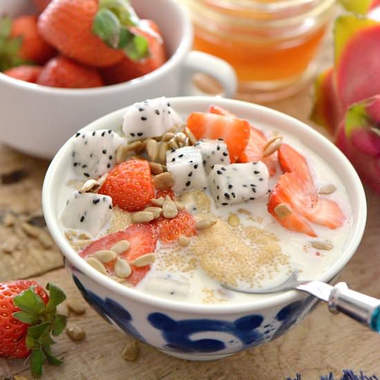Amaranth Porridge - Recipe photo by NibblesNFeasts