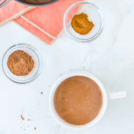 Mexican Dark Hot Chocolate (v + gf) - Recipe photo by Coreen Murphy