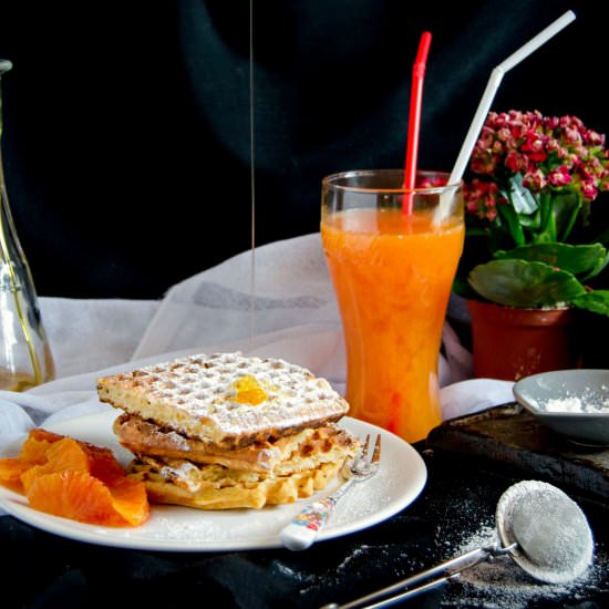 Breakfast Oatmeal Waffles - Recipe photo by PastryWorkshop