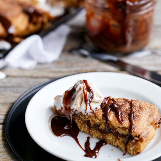Nutella Churro Skillet Cookie - Recipe photo by Cafe Delites