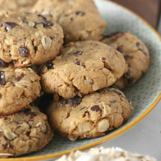 Flourless Chocolate PB Oat Cookies - Recipe photo by akitchenaddiction