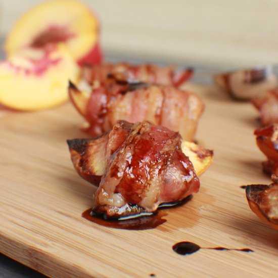 Bacon Wrapped Nectarines - Recipe photo by BigHairandFoodieFare