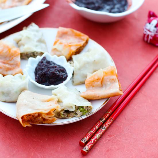 Cheesy Pizza and Duck Dumplings - Recipe photo by FancyAssFood