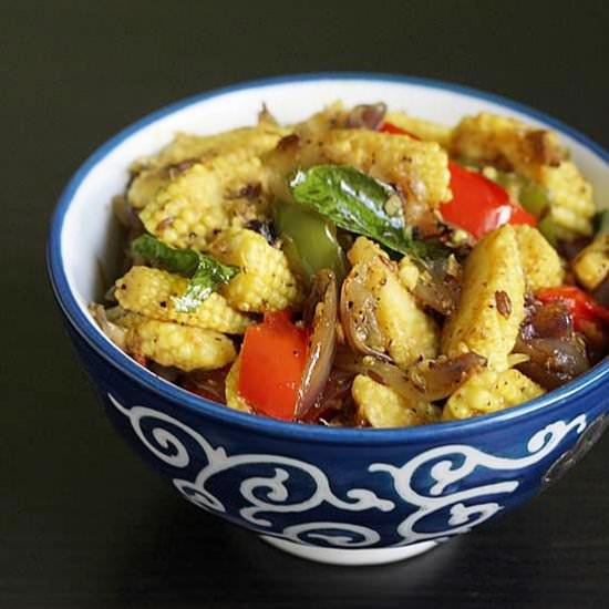 Baby Corn Stir Fry - Recipe photo by swasthfreak