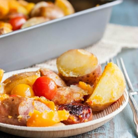 Roasted Vegetables and Chicken - Recipe photo by Sweetphi