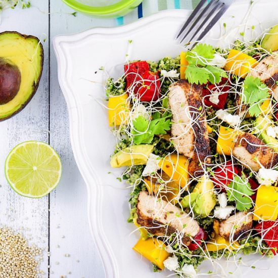 Quinoa Salad with Blackened Chicken - Recipe photo by gourmetconviction