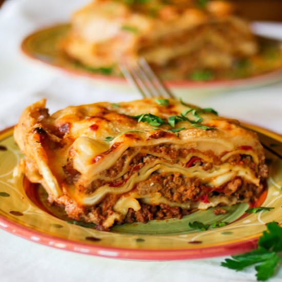 Lasagna Bolognese - Recipe photo by beyondmeresustenance