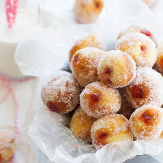 Strawberry Jelly Donut Holes - Recipe photo by littlespicejar