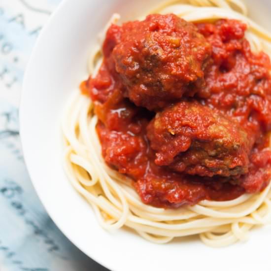 Spaghetti and Meatballs - Recipe photo by petitepanini