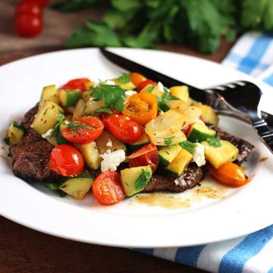 Minute Steak with Ratatouille - Recipe photo by EatInEatOut Magazine
