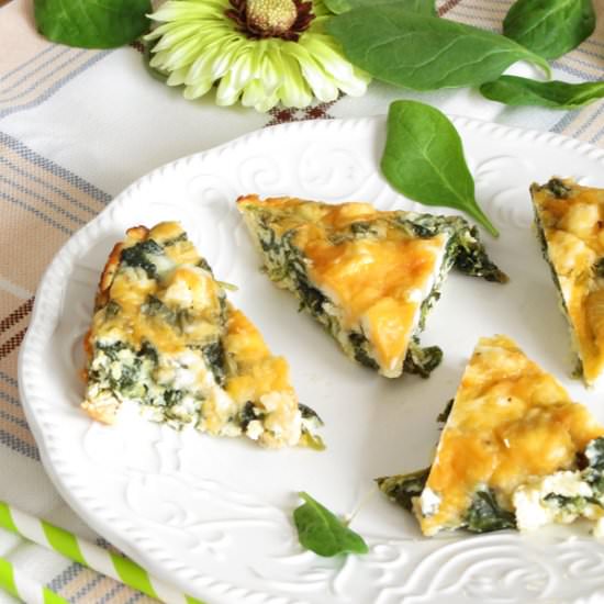 Crustless Feta Spinach Quiche - Recipe photo by ilonaspassion