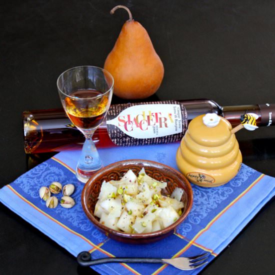 Pears with Pecorino & Honey - Recipe photo by Runcible Eats