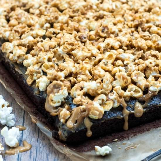 Brownie with Popcorn and Caramel - Recipe photo by Moj kulinarny pamietnik