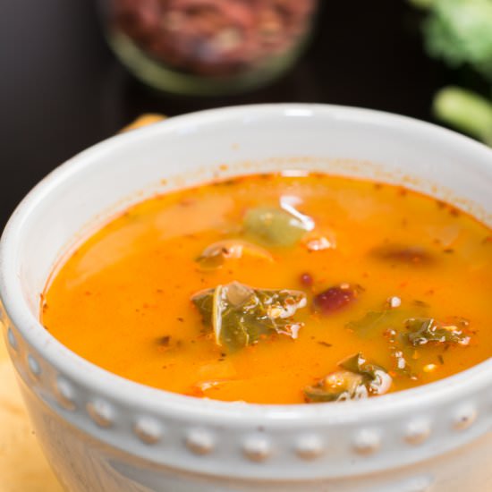 New Orleans Red Bean & Kale Soup - Recipe photo by focusedonfit