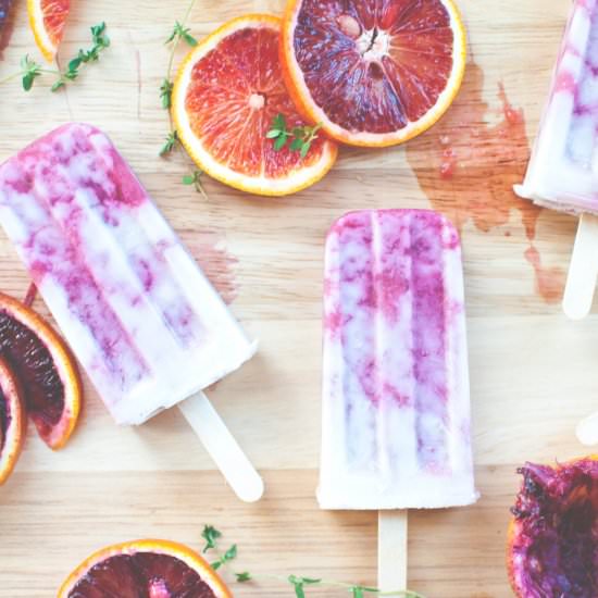 Blood Orange & Thyme Popsicles - Recipe photo by myjerusalemkitchen