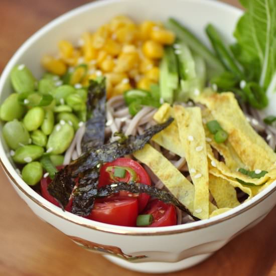 Japanese Cold Noodle Salad Bowl - Recipe photo by thevegetarianginger