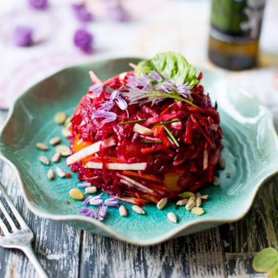 Upside Down Beetroot Salad - Recipe photo by Camera and Clementine