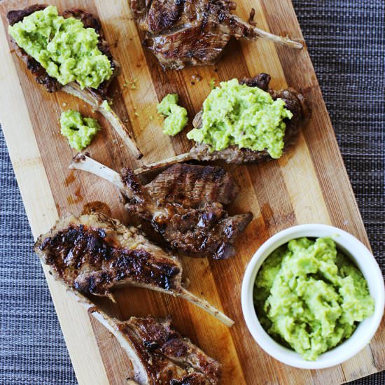 Lamb Racks with Broad Bean Mash - Recipe photo by rsmacaalay