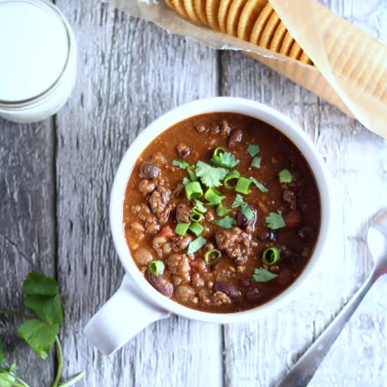 Venison and Bean Chili - Recipe photo by SolidGoldEats