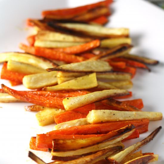 Roasted carrots and parsnips - Recipe photo by erinblueburke