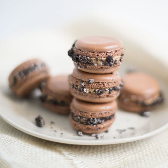Chocolate French macarons - Recipe photo by thehomesteady