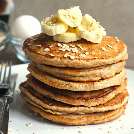 Banana Oatmeal Pancakes - Recipe photo by fearlesshomemaker