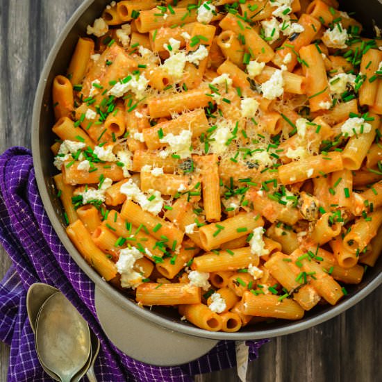 Ziti with Tomato Basil Sauce & Feta - Recipe photo by From the Kitchen of Sara