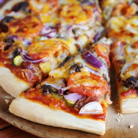 Bacon Cheeseburger Pizza - Recipe photo by thekitchenismyplayground