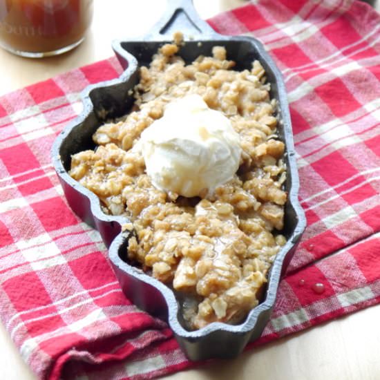 Pear crisp with beer salted caramel - Recipe photo by mybaconwrappedlife