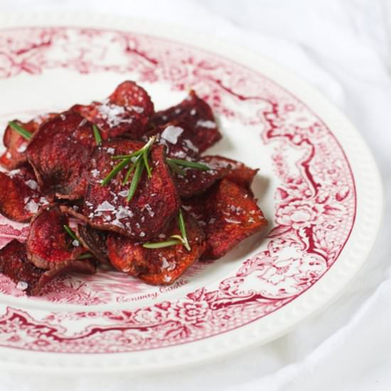 Beetroot Chips with Rosemary salt - Recipe photo by Shadesof Cinnamon