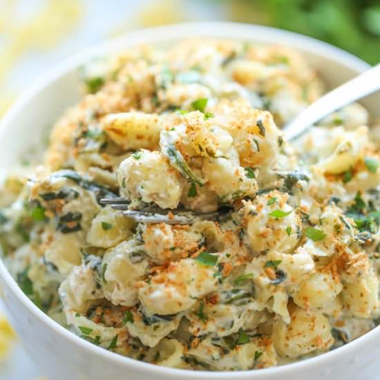 Spinach & Artichoke Mac and Cheese - Recipe photo by damndelicious