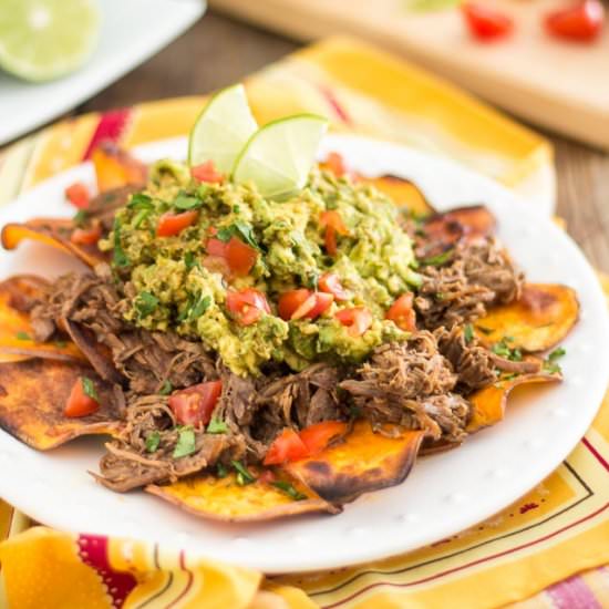 Lamb Barbacoa Nachos - Recipe photo by The Healthy Foodie